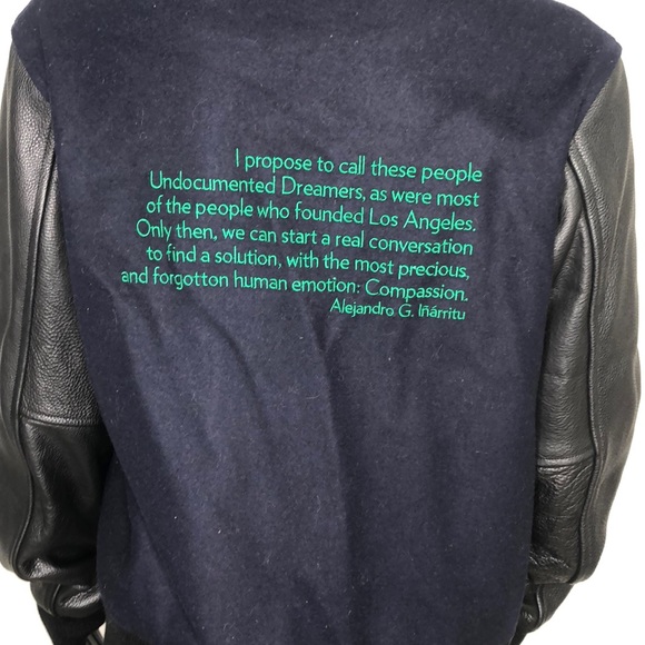 Regarding LA Bomber Jacket Leather Sleeves Large - Picture 4 of 4